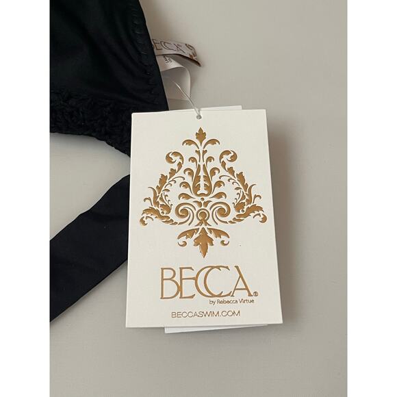 Becca Virtue Colette Avery Banded Scallop Crochet Swim Top Medium - Picture 7 of 8